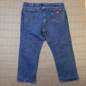 Dickies Mens Utility Work Jeans 42x29 Dark Blue Denim Regular Fit ContrastStitch